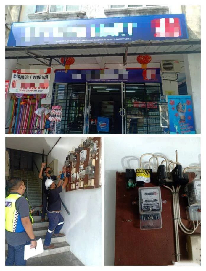 涉非法网赌 马来西亚4间店屋遭警方断电