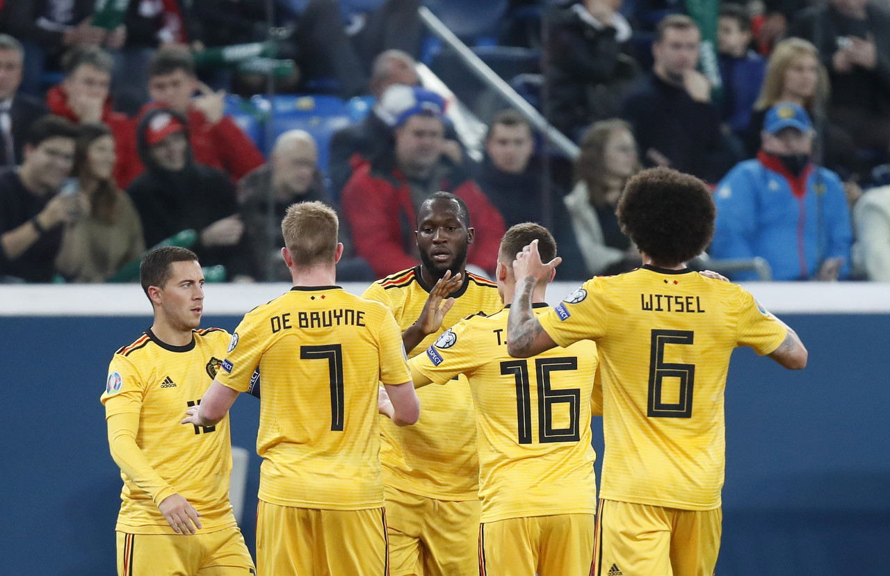 比利时欧洲杯球员号码:德布劳内7号,卢卡库9号,阿扎尔10号