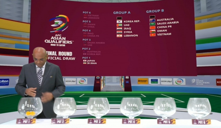 国足12强赛对手:国足与日本、沙特、澳大利亚同组