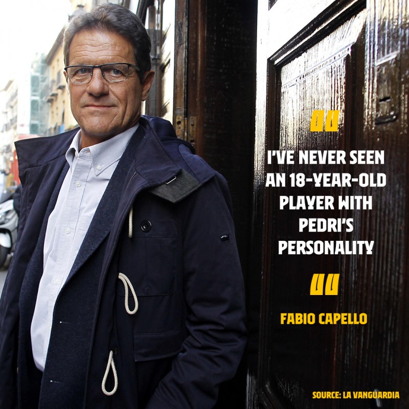 卡佩罗:我从未见过一个18岁的球员有佩德里这样的特点和实力