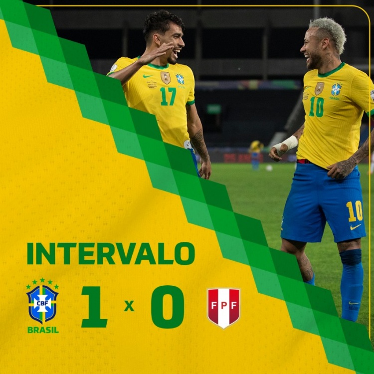 半场-内马尔助攻帕奎塔破门 巴西半场暂1-0秘鲁