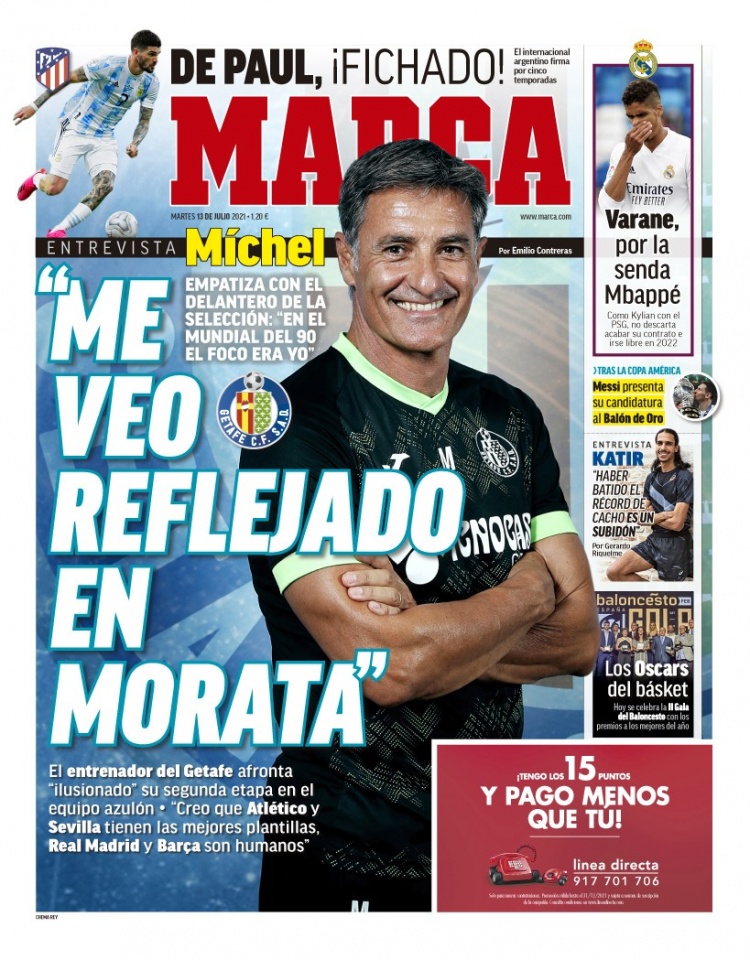 西甲今日头版:拉波尔塔要求巴萨球员拿冠军 阿森西奥信心十足