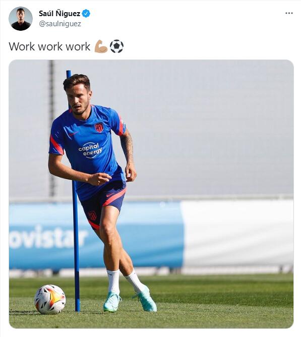 转会传闻缠身，萨乌尔更新动态晒马竞训练：工作 工作 工作?⚽