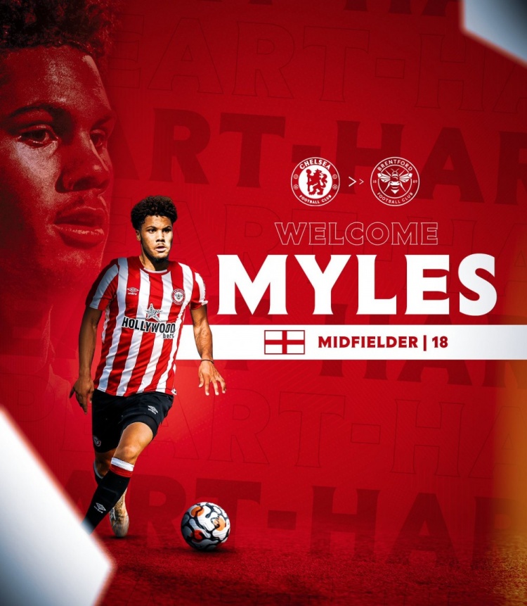 官方:布伦特福德签下切尔西18岁中场迈尔斯
