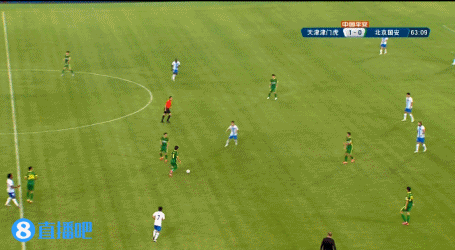 高天意直塞,张玉宁前插抢点左脚垫射破门扳平比分