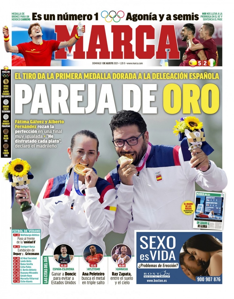 西甲今日头版:德佩个人秀巴萨轻松取胜 西班牙杀入奥运会半决赛