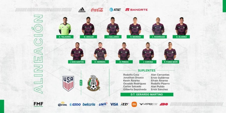 金杯赛决赛-墨西哥vs美国首发：埃雷拉、扎尔德斯先发