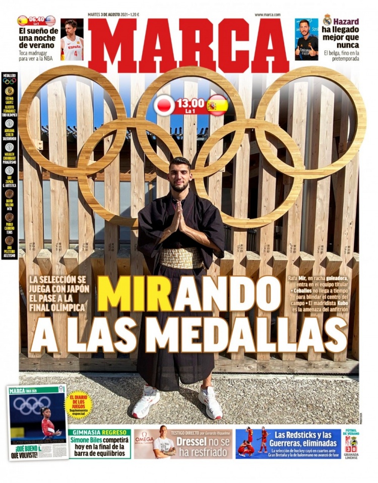 西甲今日头版:巴萨-梅西达成完全协议 西班牙奥运男足望向奖牌