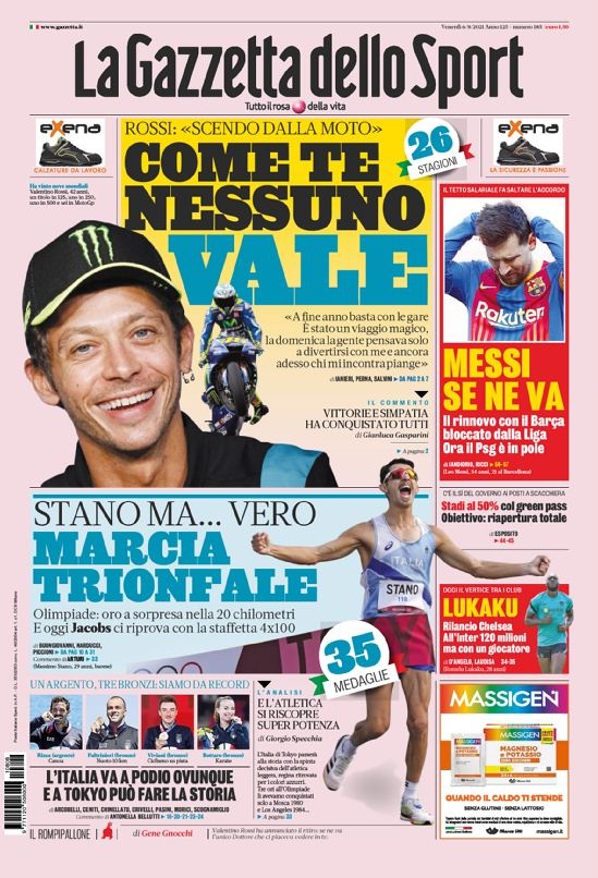 意甲今日头版:国米施压贝洛蒂 斯塔诺竞走夺金