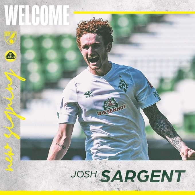 官方：诺维奇从不莱梅签下美国国脚前锋萨金特，双方签约4年