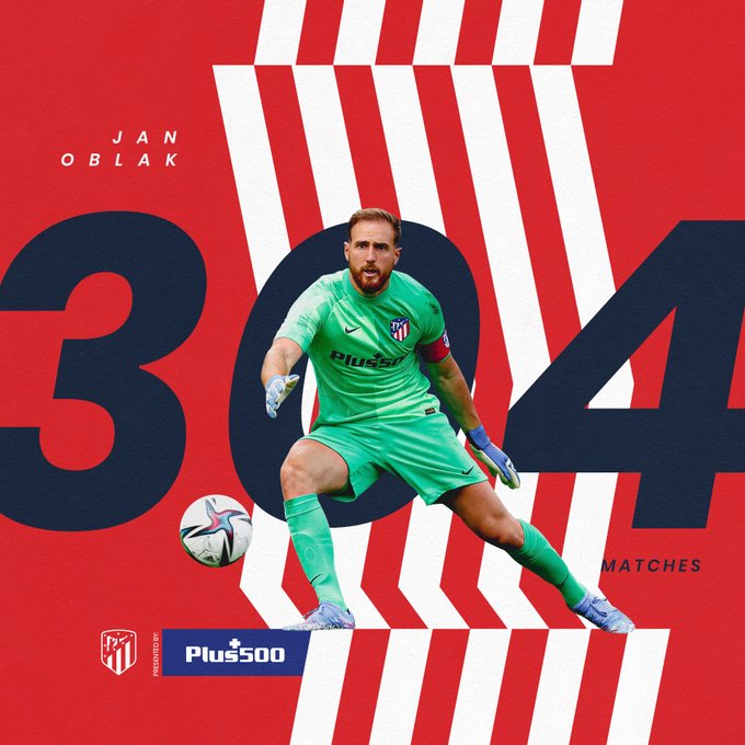 守护神！奥布拉克成为马竞队史出场次数最多的门将球员