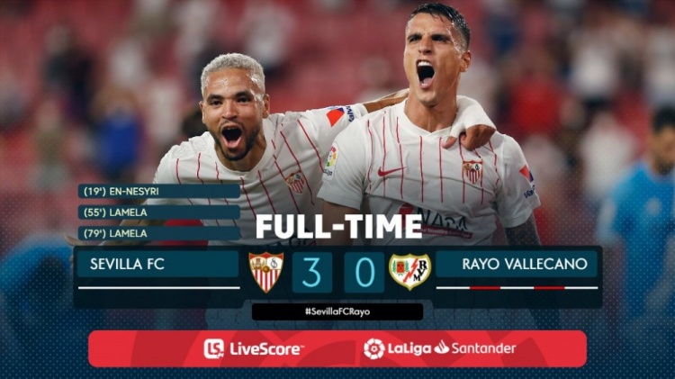 强!塞维利亚新援拉梅拉今日首秀,梅开二度助球队3-0完胜