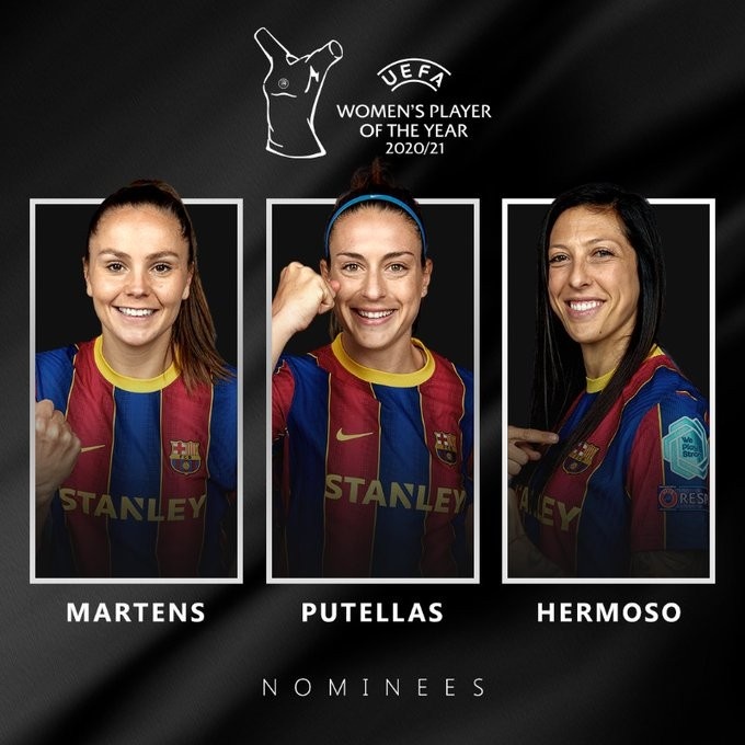 欧足联最佳女足球员、教练员候选名单公布，巴萨包揽女足名额