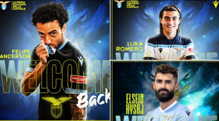 拉齐奥连宣3笔签约：费利佩-安德森、海萨伊与卢卡-罗梅罗加盟