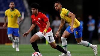 奥运男足-理查利森助攻库尼亚破门 巴西1-0埃及晋级四强