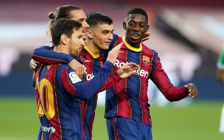 登贝莱告别梅西:和你这样的传奇踢球是我的荣幸,感谢你的帮助