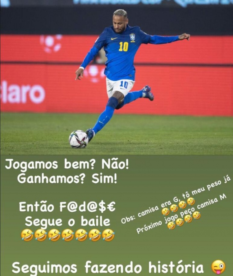 内马尔回应发胖批评:我体重正常,下一场换一件中码来穿