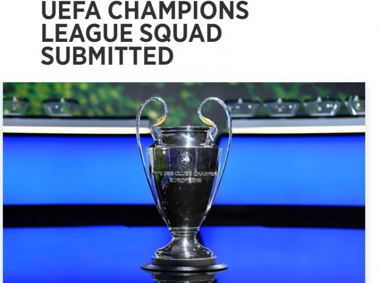 曼城公布欧冠名单：德布劳内、格拉利什在列