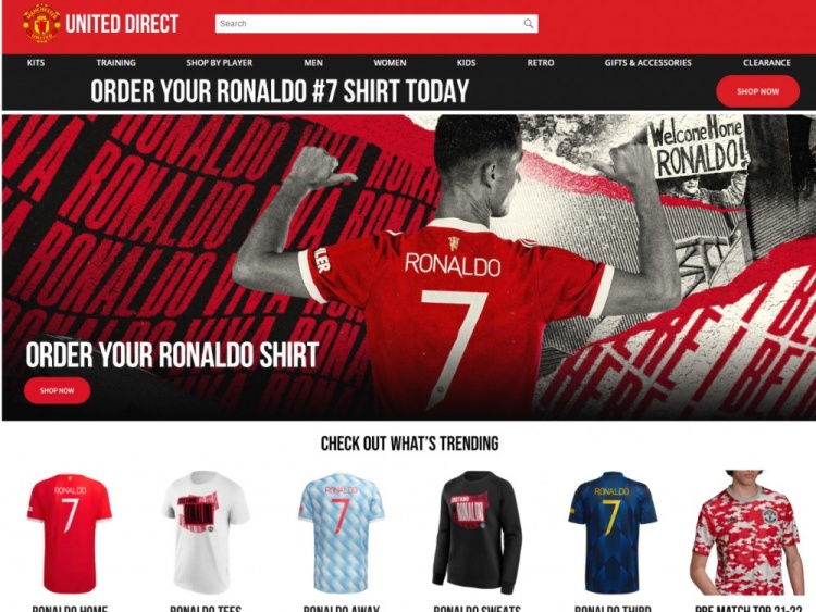 财富密码！曼联官方商城满满C罗元素，球衣你买了吗？