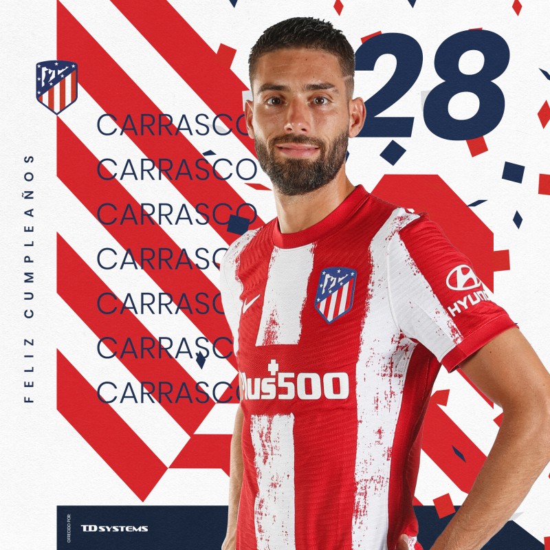 卡拉斯科28岁生日!马竞官方送祝福:祝你有美好的一天!