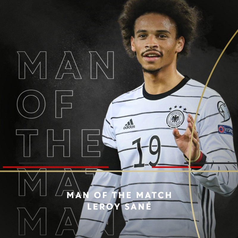 官方：萨内当选德国VS列支敦士登最佳球员，获44%球迷支持