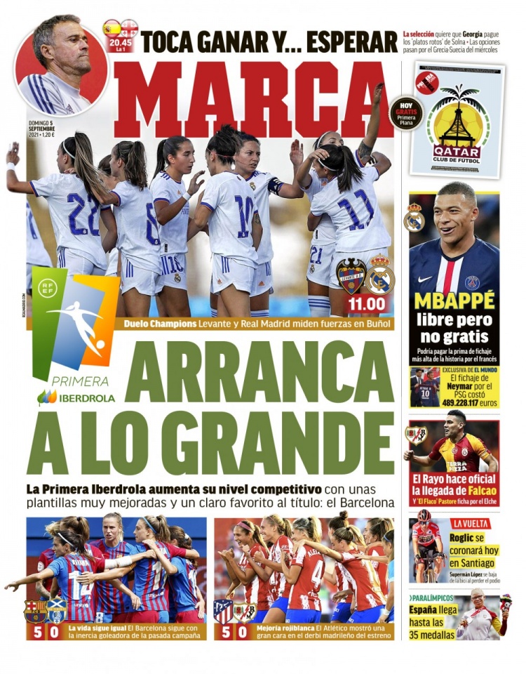 西甲今日头版：格列兹曼与巴萨的合同曝光 西班牙需要赢球并等待