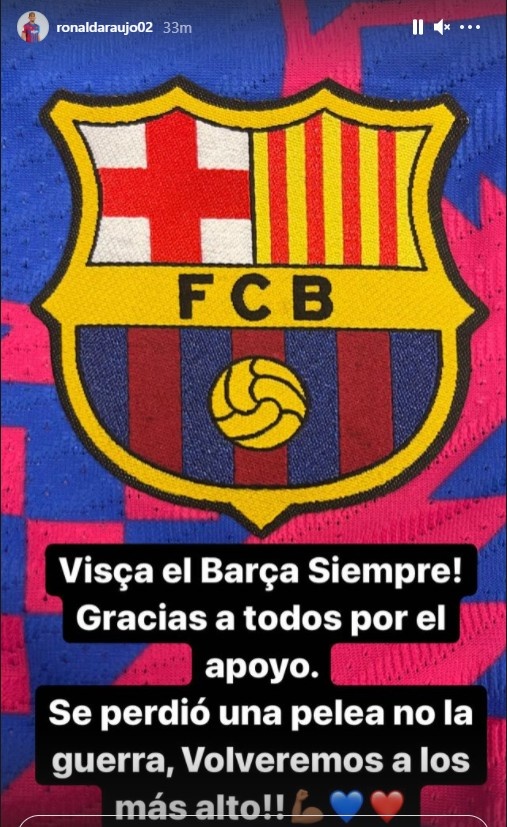 阿劳霍：我们只是输了一场战斗而不是整个战争，会以更强状态回来