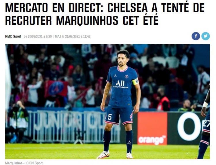 RMC:切尔西夏窗曾试图签下马尔基尼奥斯,准备1亿欧元报价