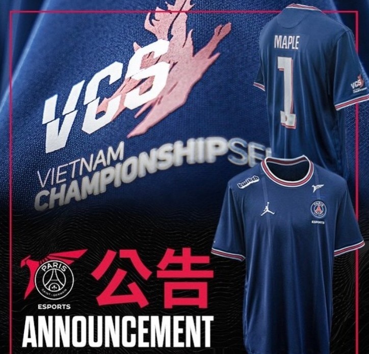 PSG官方：感谢越南粉丝 将会队服上加上VCS赛区徽章！