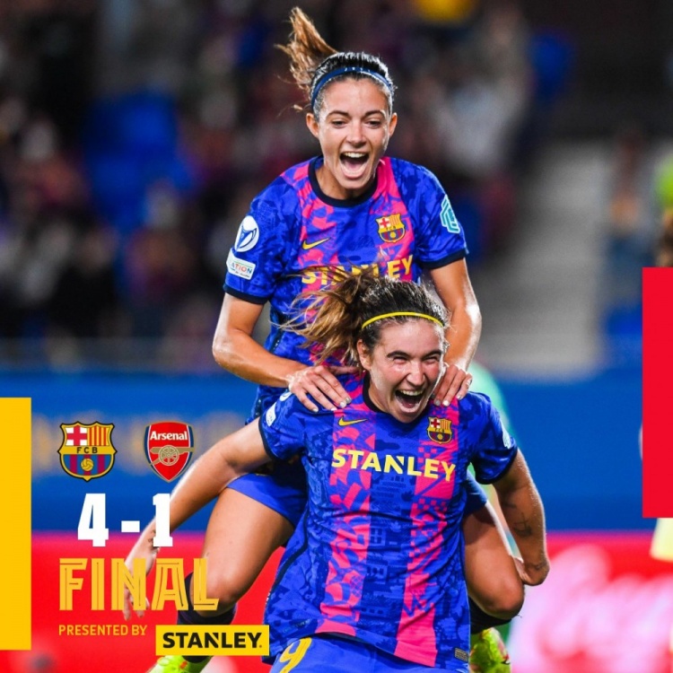 统治力依旧!欧冠小组赛巴萨女足4-1完胜阿森纳女足