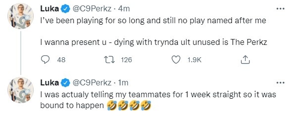 Perkz发推自嘲:申请把蛮王不开大致死命名为The Perkz