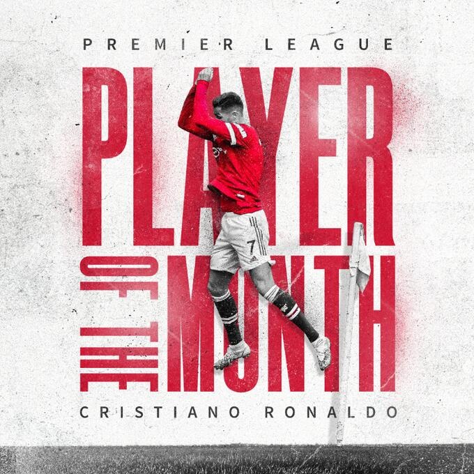 英超月最佳次数榜单:阿圭罗7次居首,C罗5次并列第四