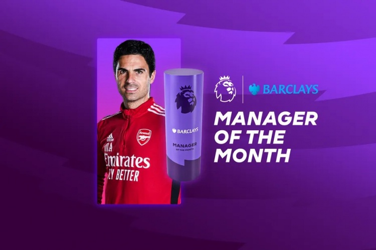 三战全胜！官方：阿尔特塔当选英超九月最佳主帅