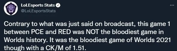 【赛场数据】PCEvsRED首局血腥度拉满 仅次于IGvsFPX