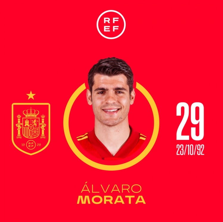 莫拉塔迎来29岁生日，西班牙国家队官方送出祝福