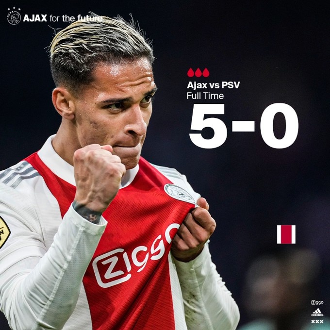 火力十足!欧冠4-0大胜多特后,阿贾克斯又狂灌埃因霍温5球