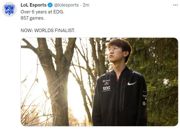LoL官推：Meiko坚守EDG六年，终于进入S赛总决赛