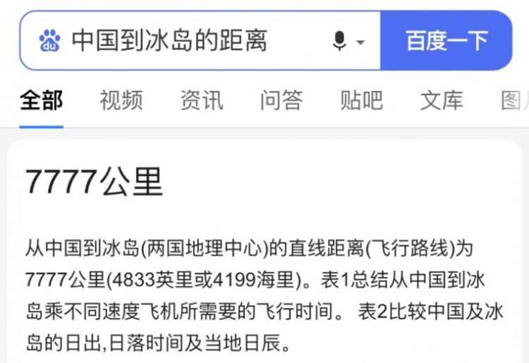 冥冥之中自有天意？中国到冰岛的距离是7777公里