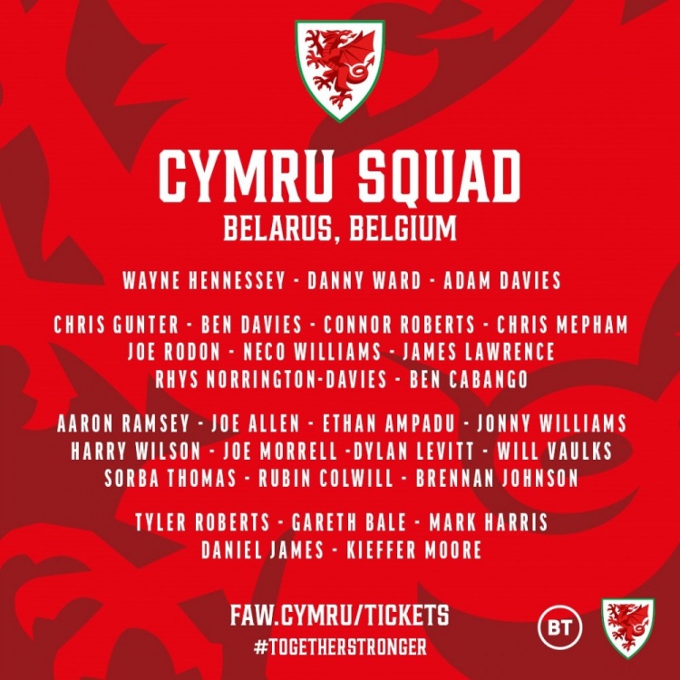 威尔士世预赛大名单:贝尔领衔,拉姆塞、丹尼尔-詹姆斯在列