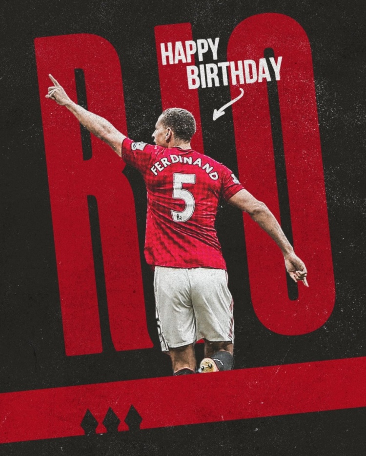 曼联官方祝费迪南德43岁生日快乐,曾助红魔6度问鼎英超