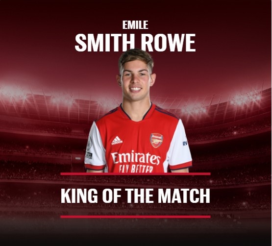 官方:史密斯-罗当选阿森纳vs沃特福德全场最佳