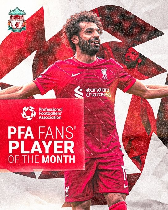 官方:萨拉赫5球4助当选PFA球迷票选10月最佳,连续两月当选
