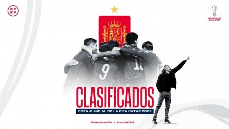 小组头名晋级卡塔尔世界杯,这是西班牙连续第12次参加世界杯正赛