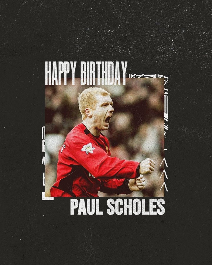 曼联祝斯科尔斯47岁生日快乐,职业生涯11次问鼎英超