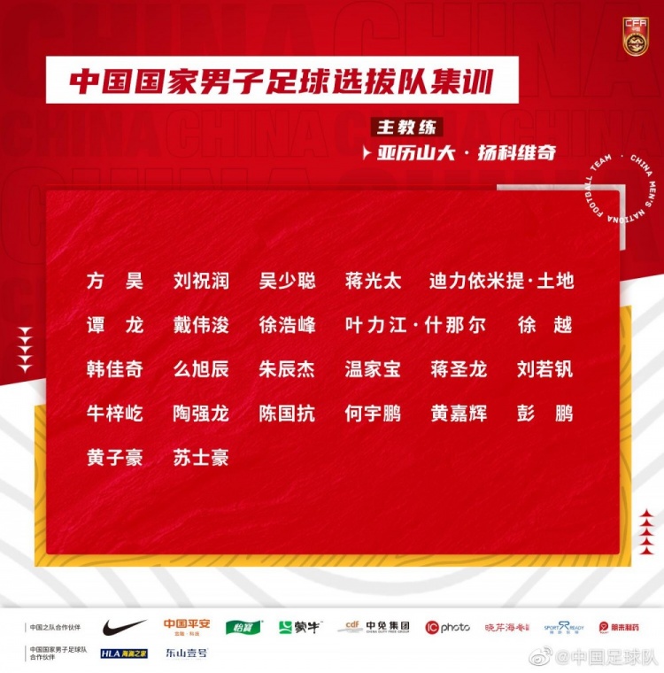 扬科维奇挂帅!国足东亚杯名单:蒋光太、谭龙入选,戴伟浚在列