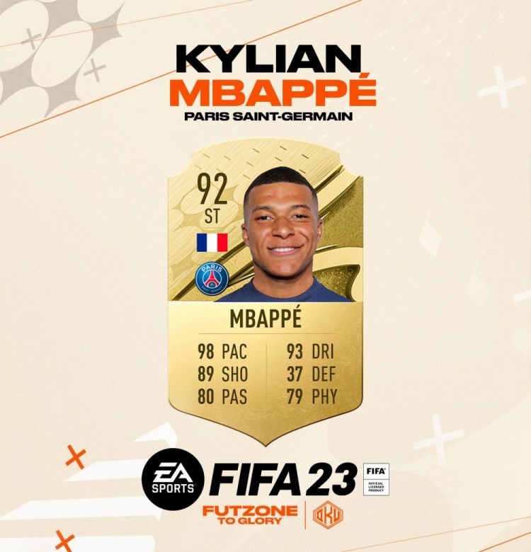 不再是梅罗!外媒:姆巴佩将成为FIFA23评分最高球员