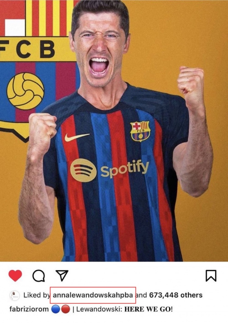 ?这波是点赞宣？莱万妻子点赞罗马诺“here we go”报道