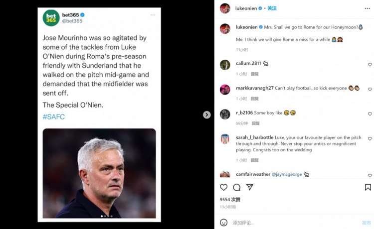 凶狠犯规惹怒穆帅,桑德兰中场自嘲:这段时间要避开罗马了?