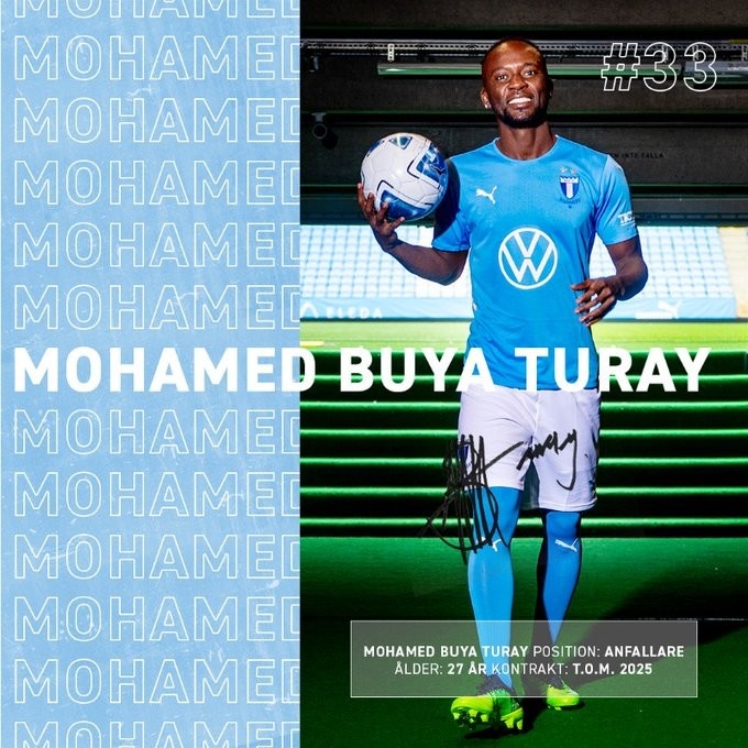 官方:前河南嵩山龙门外援布亚-图雷加盟瑞典球队马尔默