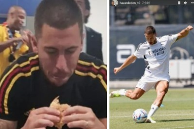 ?汉堡王➡️马德里之王?阿扎尔晒训练图:紧实肌肉身告别肥扎